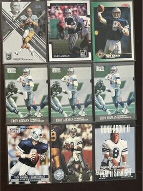 NFL HOF/ALL PRO QB TROY AIKMAN & WR MICHAEL IRVIN COLLECTION 18 CARD LOT NM